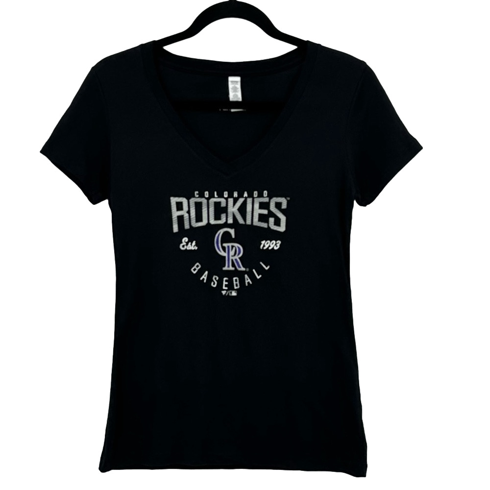 Colorado Rockies Baseball V Neck Tee Women's Small - Picture 2 of 8